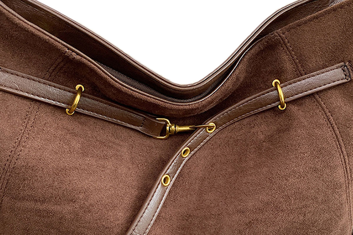 2-In-1 Vintage Suede Hobo Bag Backpack Shoulder Bag