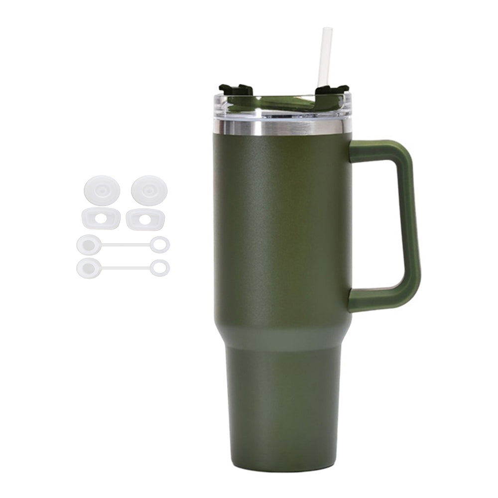 40oz Stainless Steel Water Tumbler with 6Pcs Silicone Spill Proof Stopper