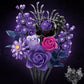 822PCS Purple Rose Bouquet Building Blocks DIY Assembly Set Birthday Gift Home Decoration