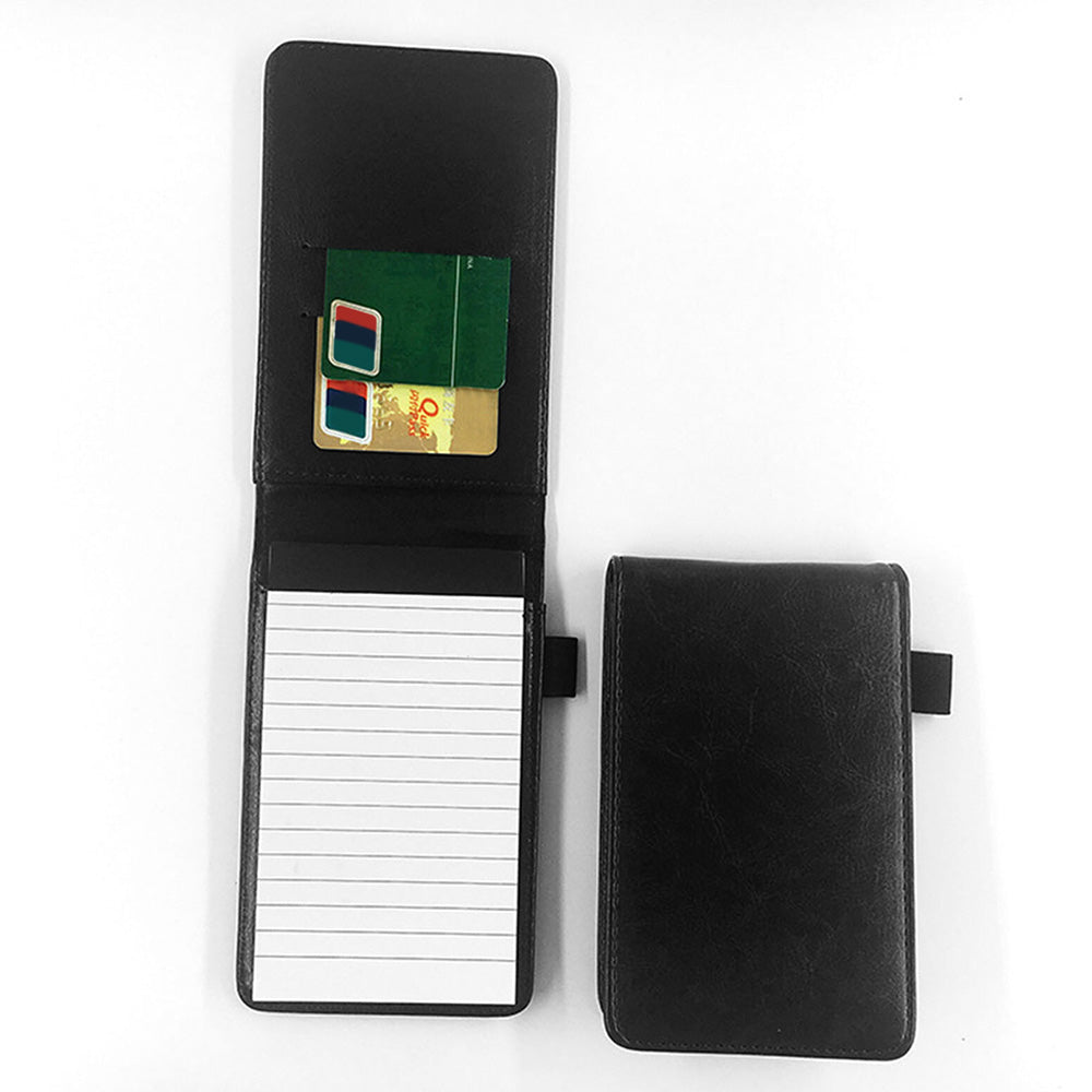 A7 Mini Pocket Notebook PU Leather Notepad with Pen Holder Card Slot
