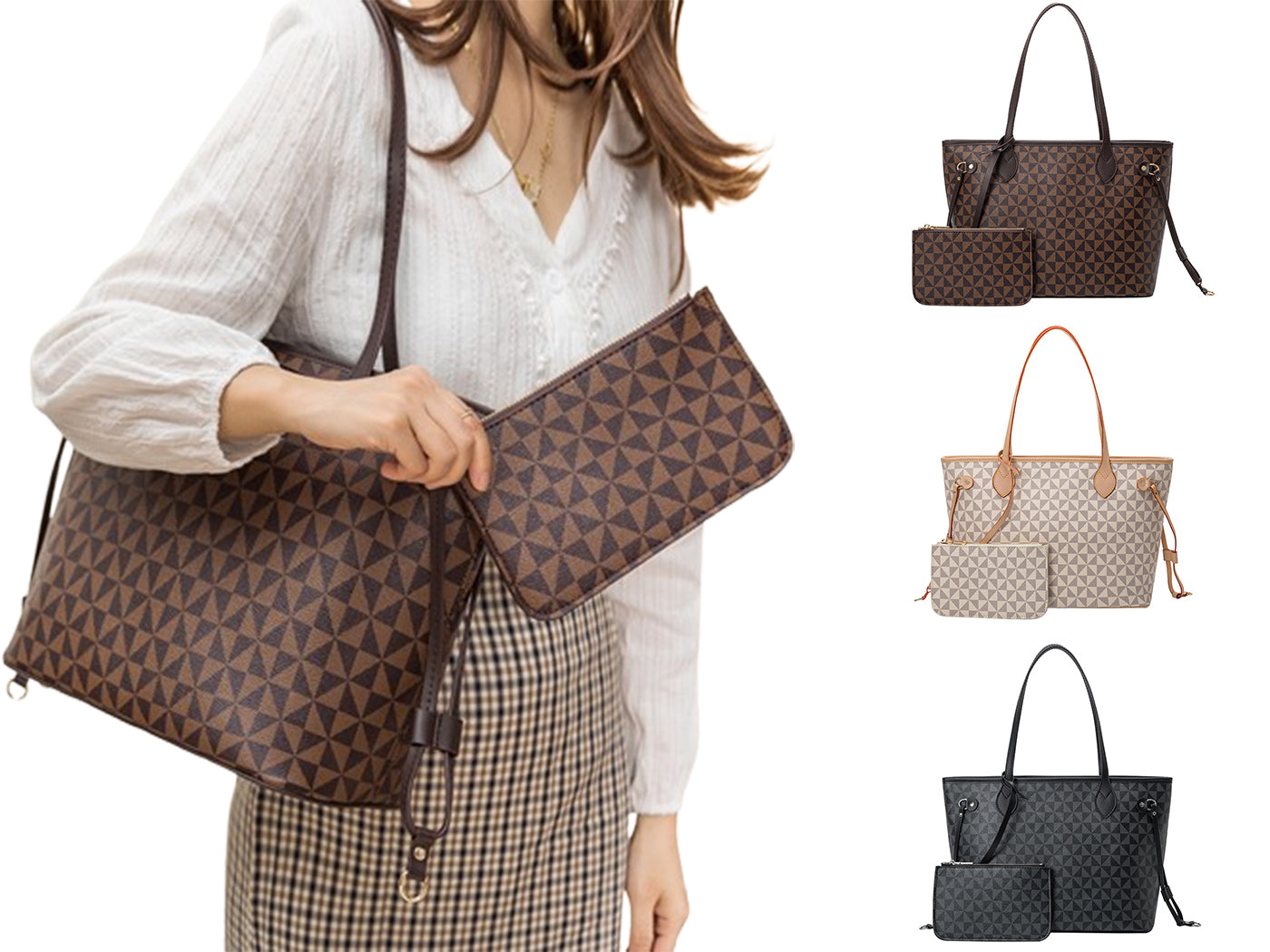 Women's Large Travel Tote Bag with Wallet