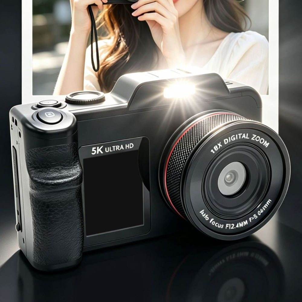 5K Dual Screen Digital Camera 80MP 18X Zoom Autofocus Video Camera