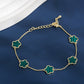 Elegant Clover Charm Bracelet Double Side Stainless Steel Tarnish-Free Bracelet