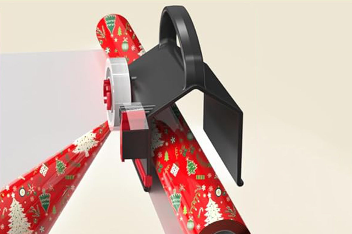 2pcs 2-In-1 Wrapping Paper Cutter and Tape Dispenser for Gift Wrap