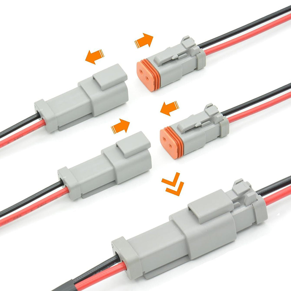 10 Kit 2 Pin Connectors for DT Deutsch Water-resistant Automotive Electrical Connector for Car