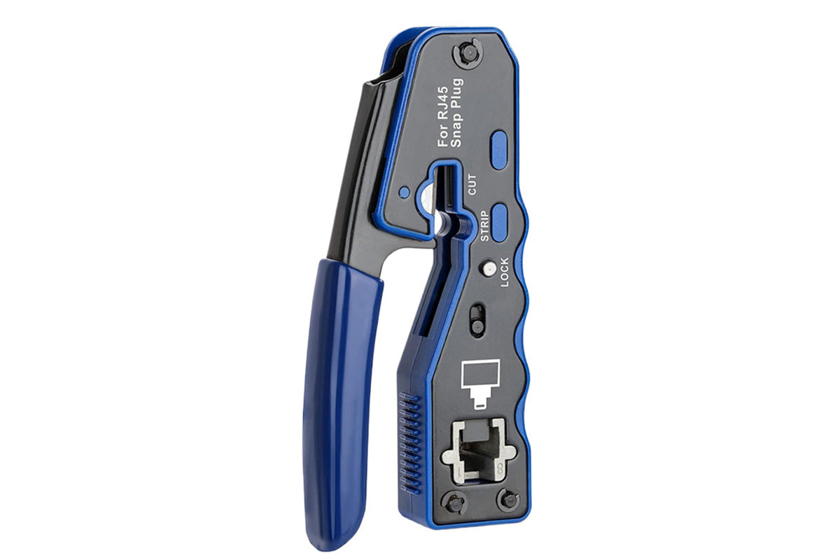 RJ45 Crimp Tool Pass Thru Ethernet Crimper for Cat5e Cat6 Cat6a 8P