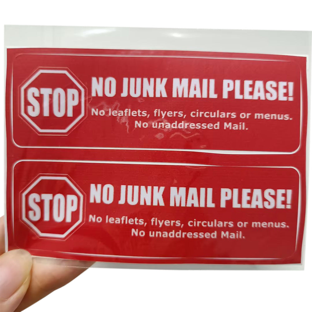 10 Pack Self Adhesive No Junk Mail Mailbox Stickers for Home and Office