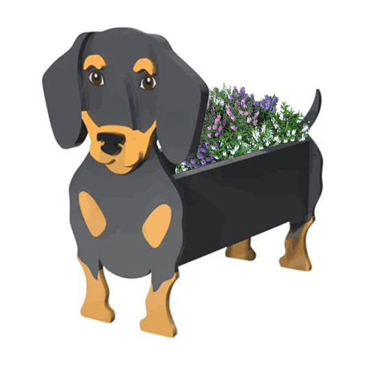 Animal Shaped Dog Shape Planter PVC Garden Decoration Dog Flower Pot-Dachshund