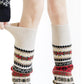 1 Pair Multicoloured Leg Warmers for Women Warm Over Knee Boot Socks for Winter
