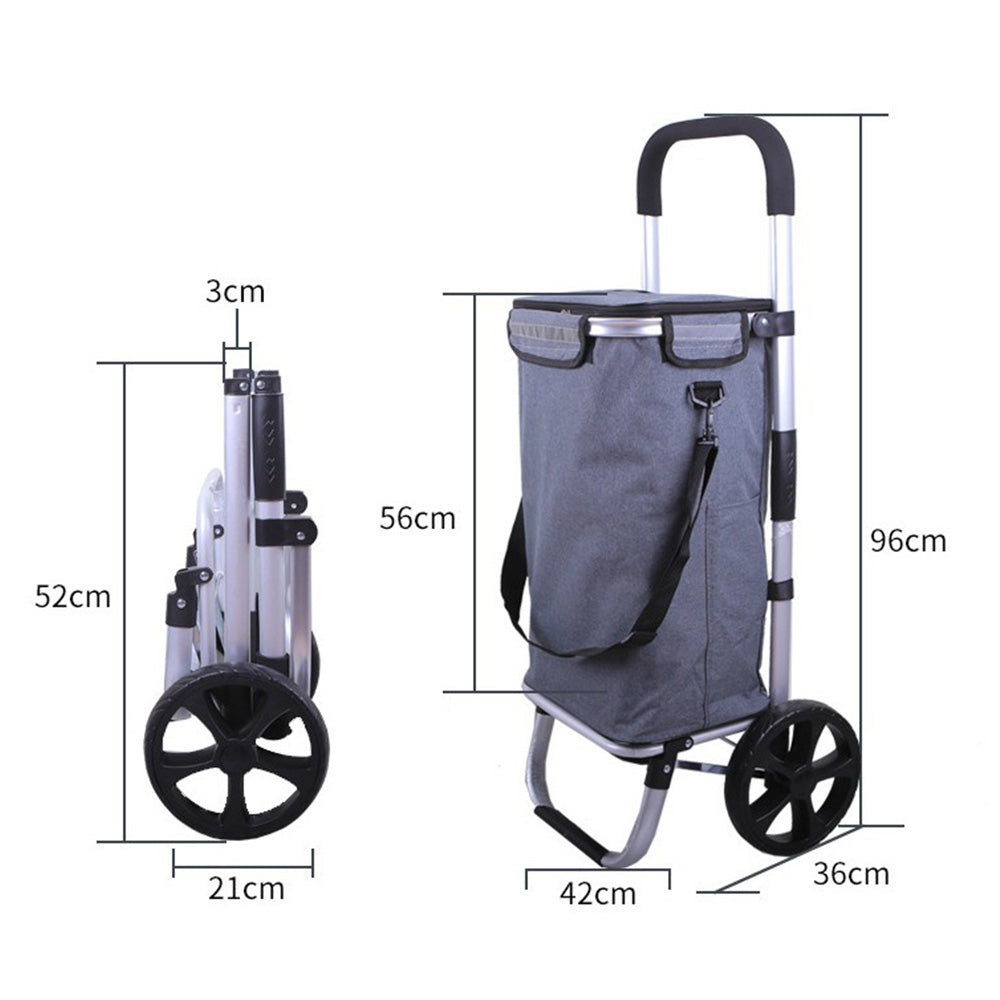 Folding Shopping Cart with Waterproof Oxford Bag Portable Utility Trolley