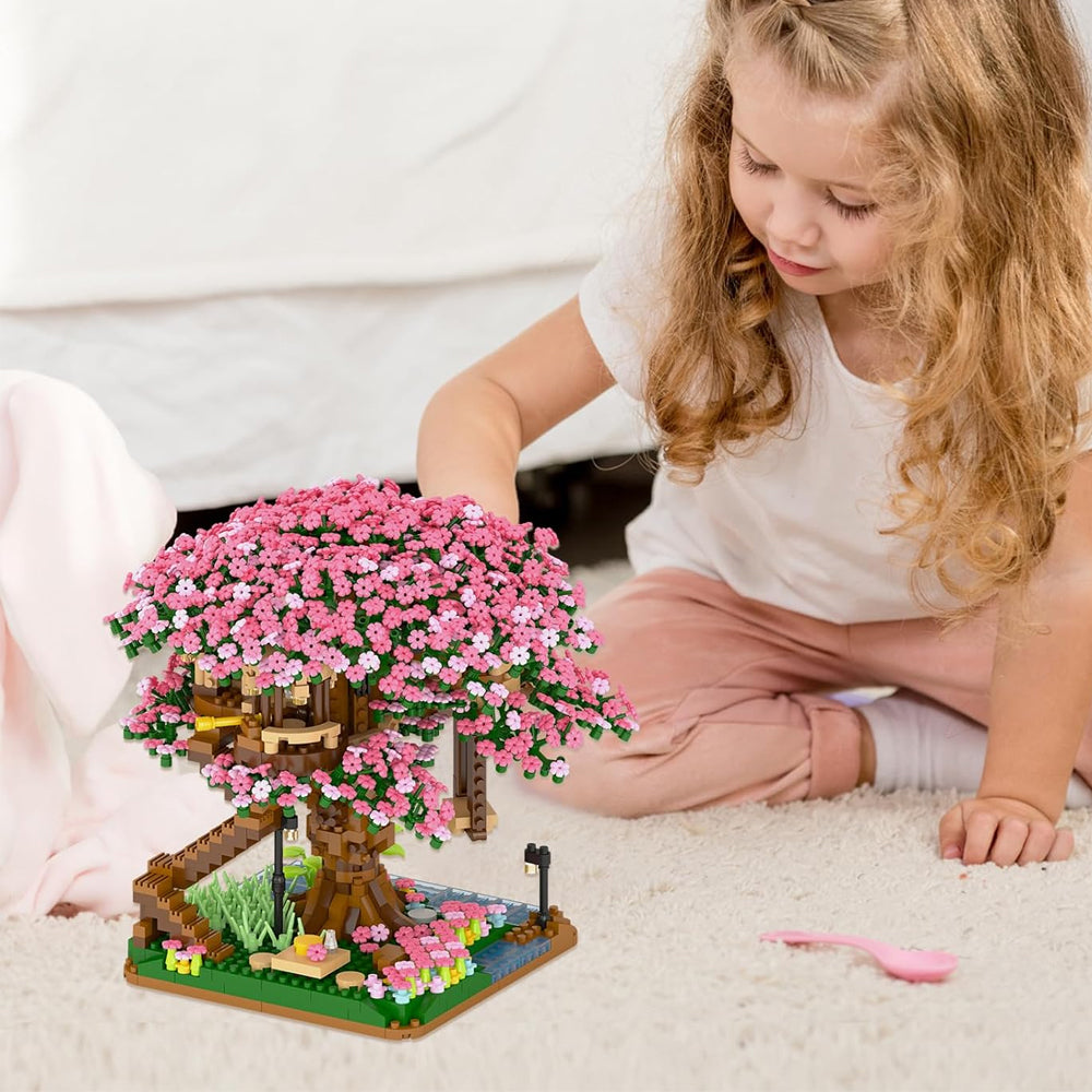Cherry Blossom Tree Building Blocks Set Toys
