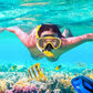Diving Mask Anti-Fog Panoramic View Snorkel Dry Top Snorkeling Gear for Adults