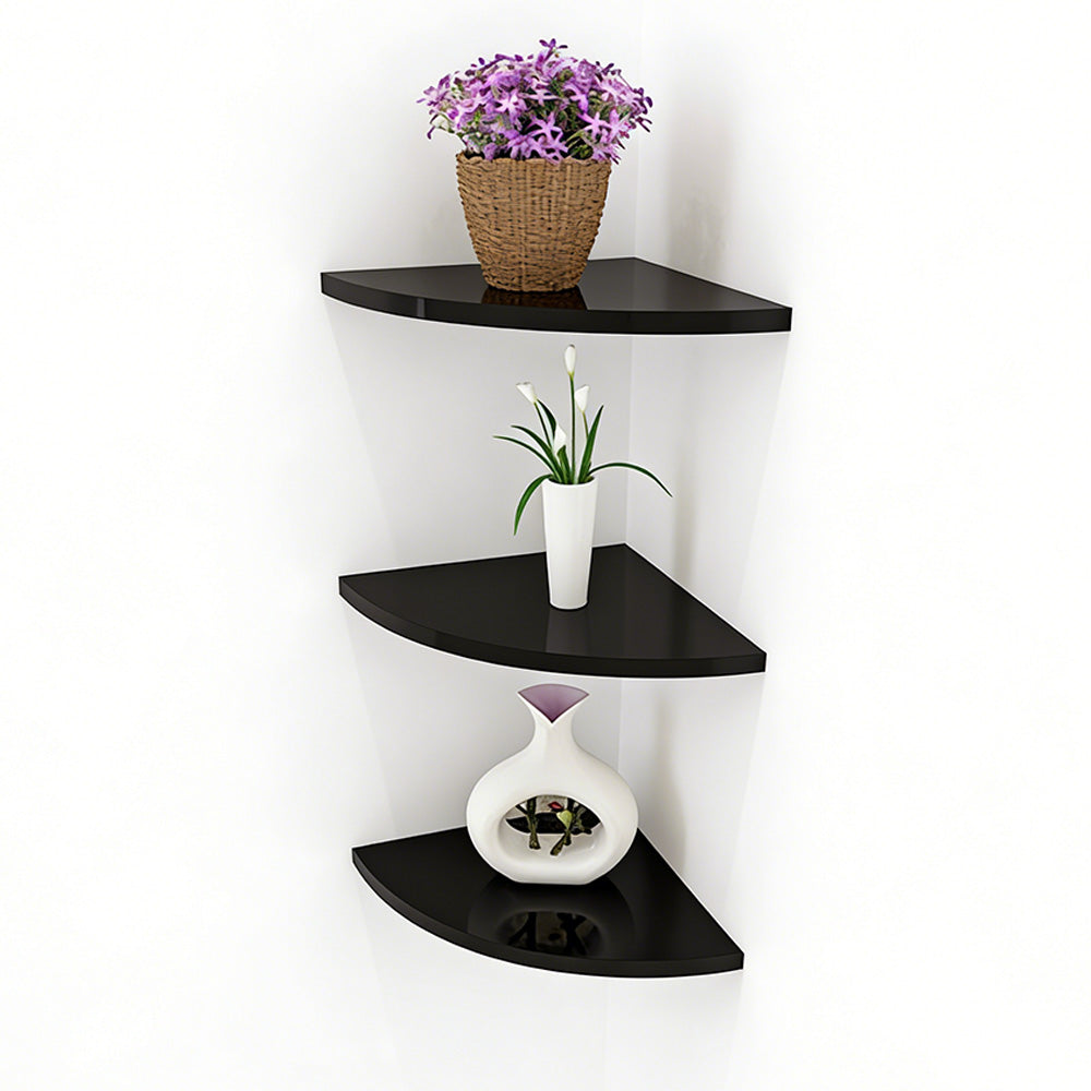 No-Drill Floating Corner Shelf Set for Wall Storage