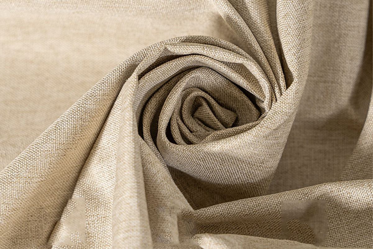 Water Resistant Linen Texture Shower Curtain with Hooks Faux Linen Shower Curtain