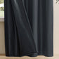 2 Pack 100 Percent Blackout Curtains with Black Liner for Bedroom Living Room and Office-Black