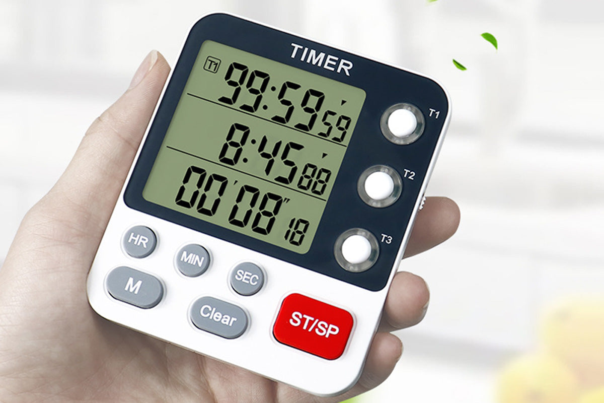 Kitchen Timer Digital for Cooking 3 Channel Large Display Loud Food Timer