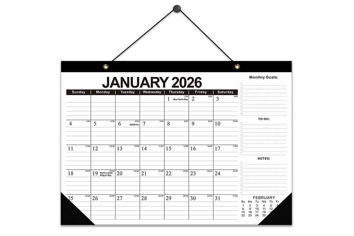 Desk Calendar 18-Month from 2026 Jan- 2027 June with Corner Protectors for Office