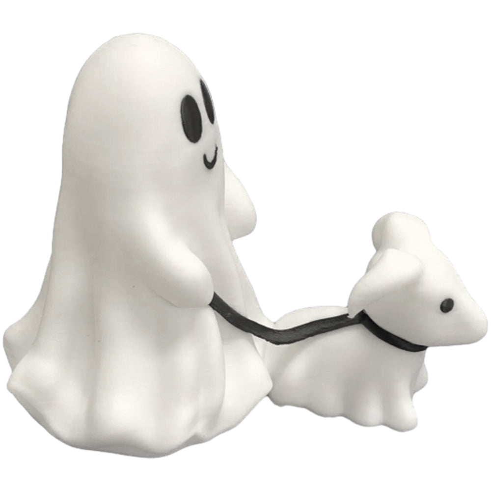 Halloween Ghost Walking Dog Statue