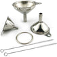 6PCS Stainless Steel Mini Funnels And Cleaning Brushes For Kitchen Filling Bottles