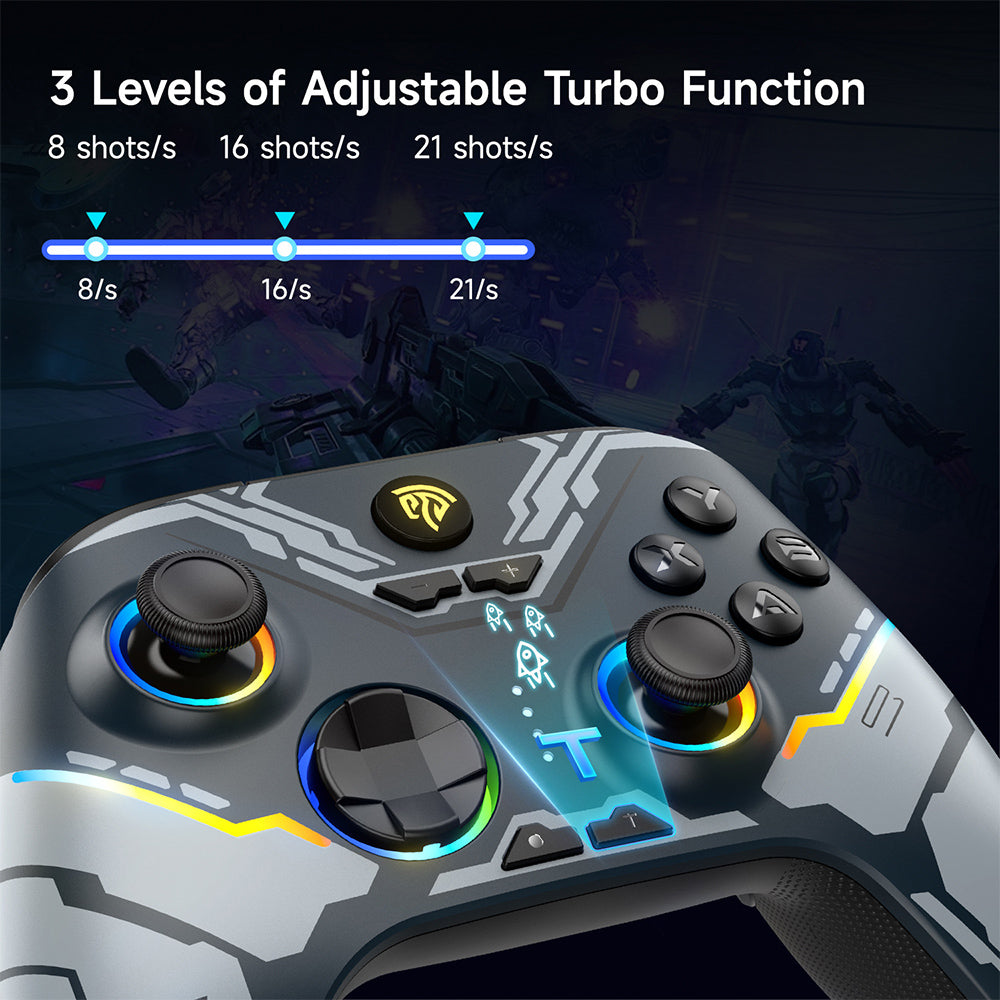 EasySMX X15 PC Controller Wireless Bluetooth Controller with Hall Joysticks Triggers RGB Lighting for Switch Windows PC Android