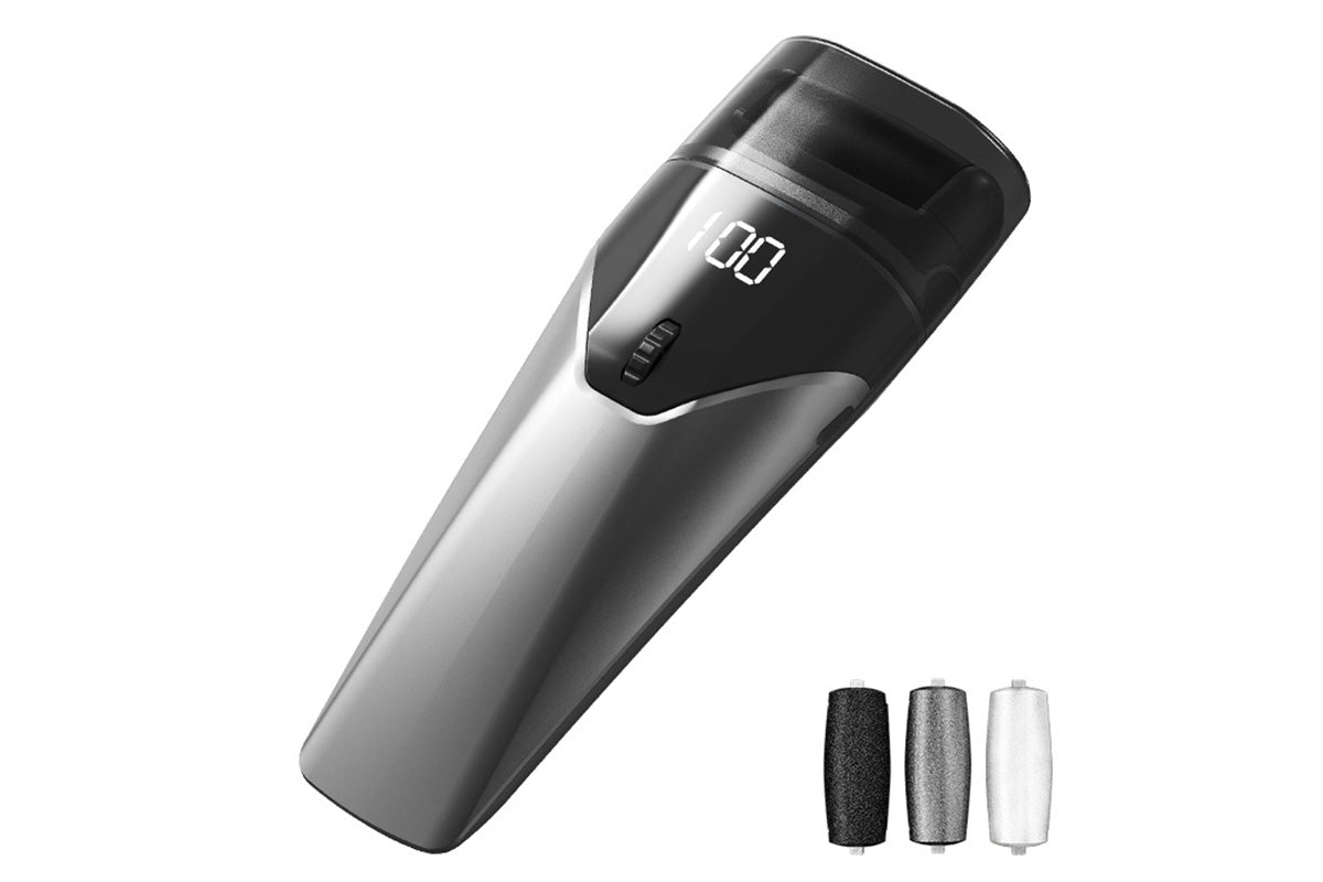 100 Speeds Electric Foot Callus Remover with 3 Rollers LED Light Foot File Pedicure Tool