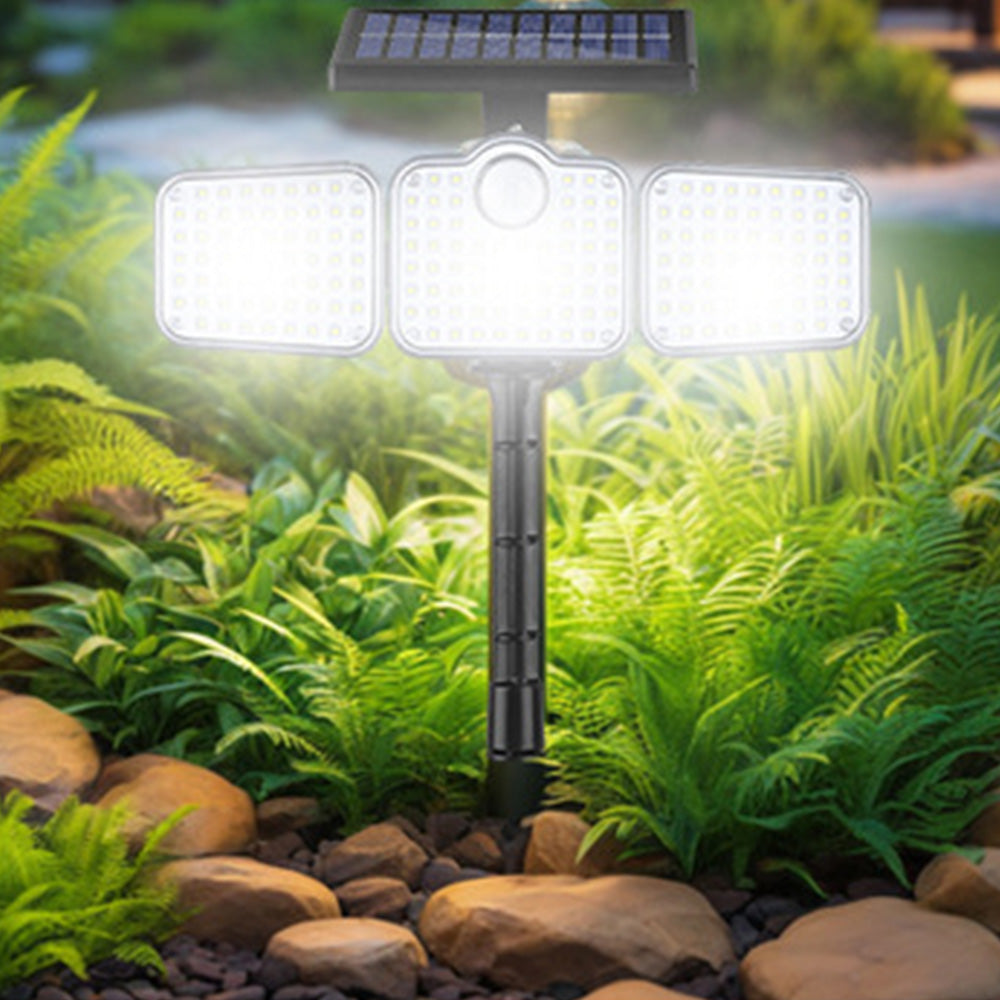 3 Head 321 LED Solar Motion Sensor Outdoor Garden Wall Protective Flood Light