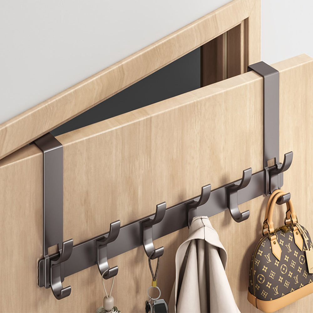 Over The Door Hooks Sturdy Door Hanger with 6 Hooks for Bathroom Bedroom