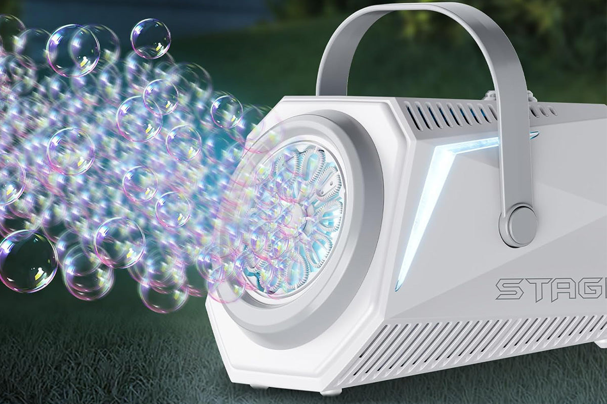 Portable Automatic Bubble Maker Machine Blower LED Light for Parties Wedding