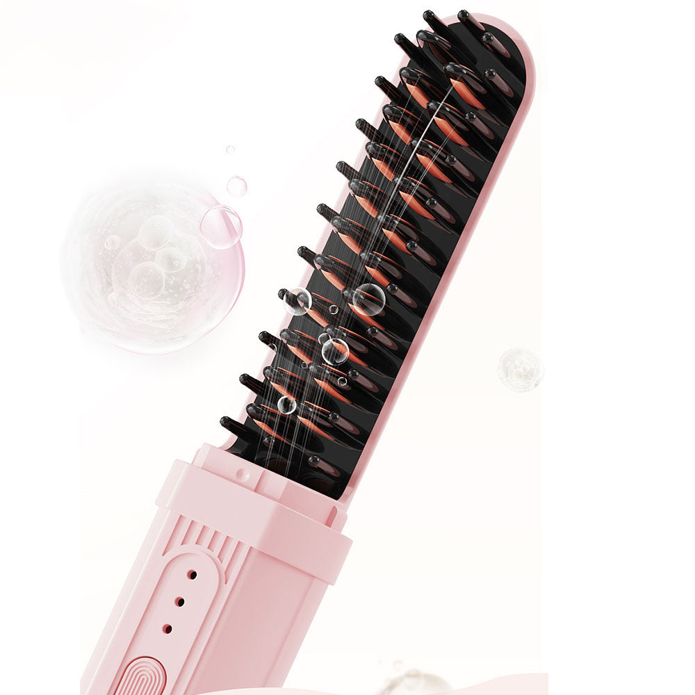 Negative Ion Electric Hair Straightener Brush Curler Lazy Comb Hot Flat Artifact