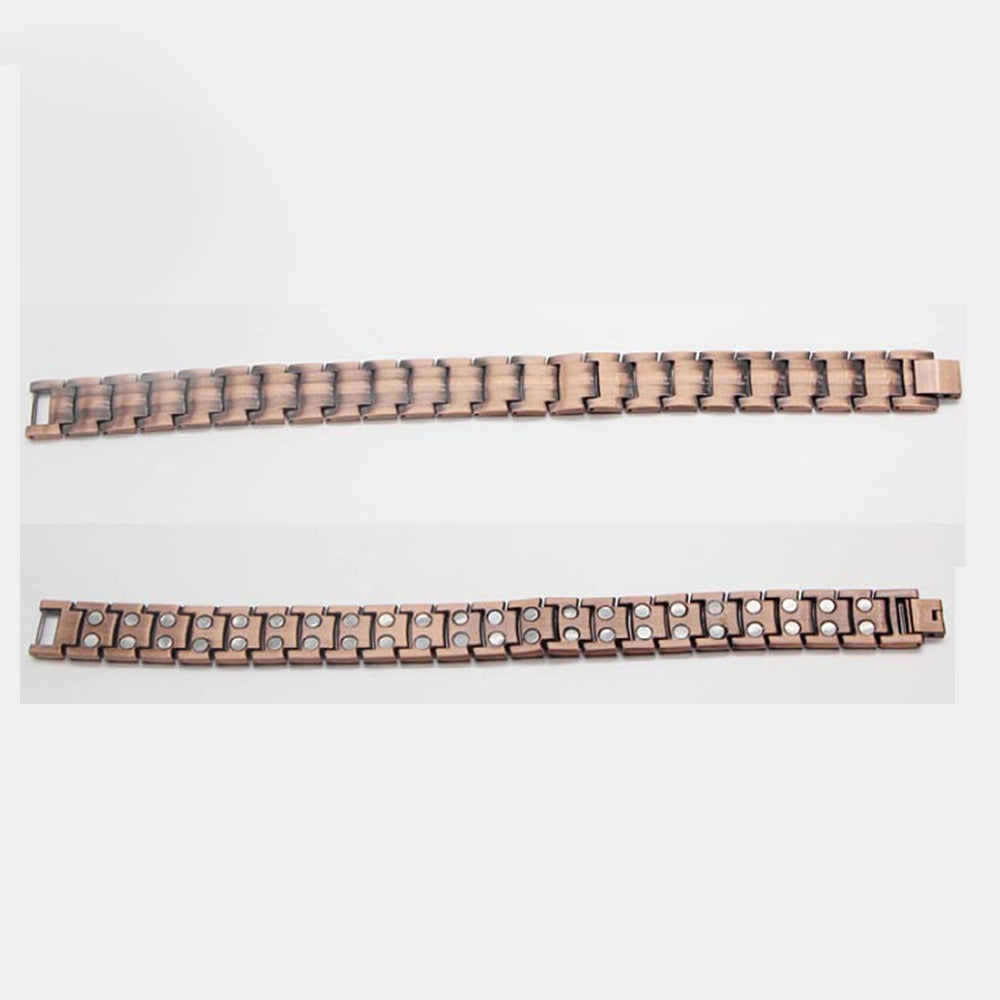 Pure Copper Bracelet with Double-Row Strong Adsorbable Iron