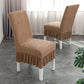 2Pcs Stretch Dining Chair Covers with Ruffled Skirt Stain and Wrinkle Resistant Fabric