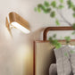 2Pcs Battery Operated Wall Sconce Wooden kidic Night Light Rotatable Cordless Wall Lamp