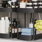 2Pcs Pull Out Storage Organizer Under Sink Shelf with 8 Hooks for Home Use