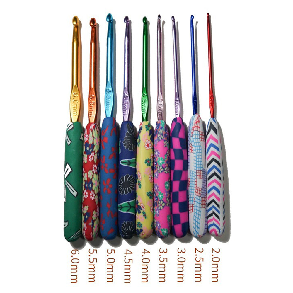 Colourful Soft Crochet Hook Set Ergonomic Handles Knitting Needles Sewing