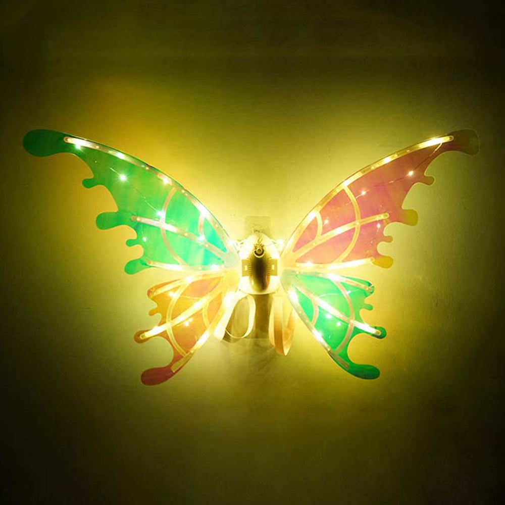 2Pcs LED Electric Butterfly Wings Light Up Moving Butterfly Wings with LED Lights and Music