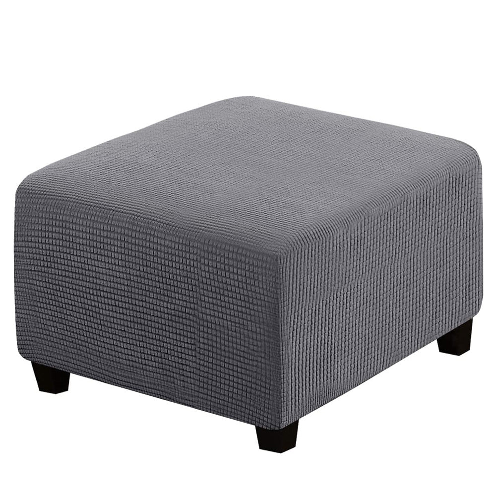 Elastic Jacquard Footrest Cover with Textured Stripes and Elastic Strap-Dark Grey
