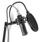 2Pcs Double Layer Microphone Pop Filter Shield Round Shape Mic Mask for Studio Recording