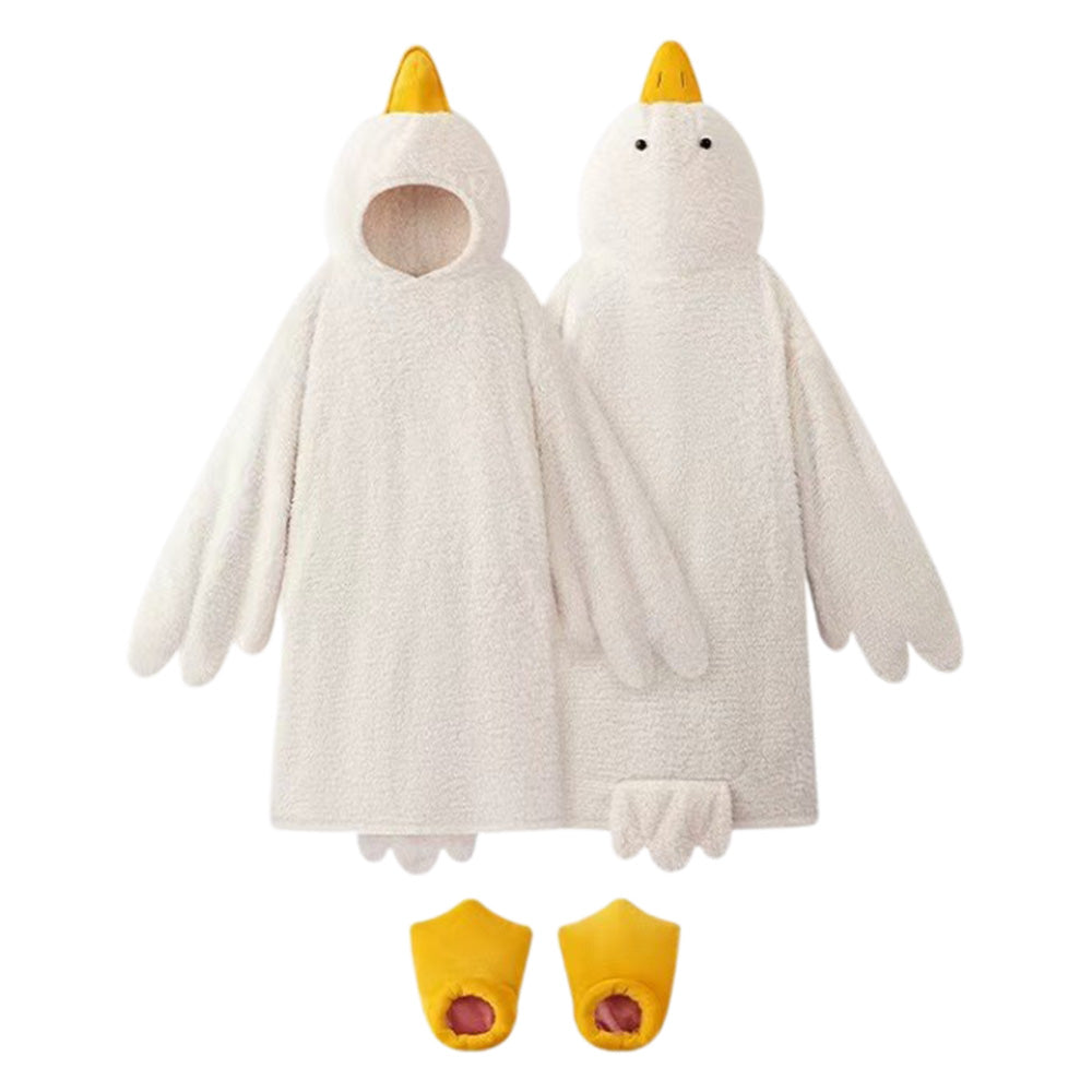Oversized Hoodie Blanket Cartoon Goose Fleece Wearable Blanket-Style 1