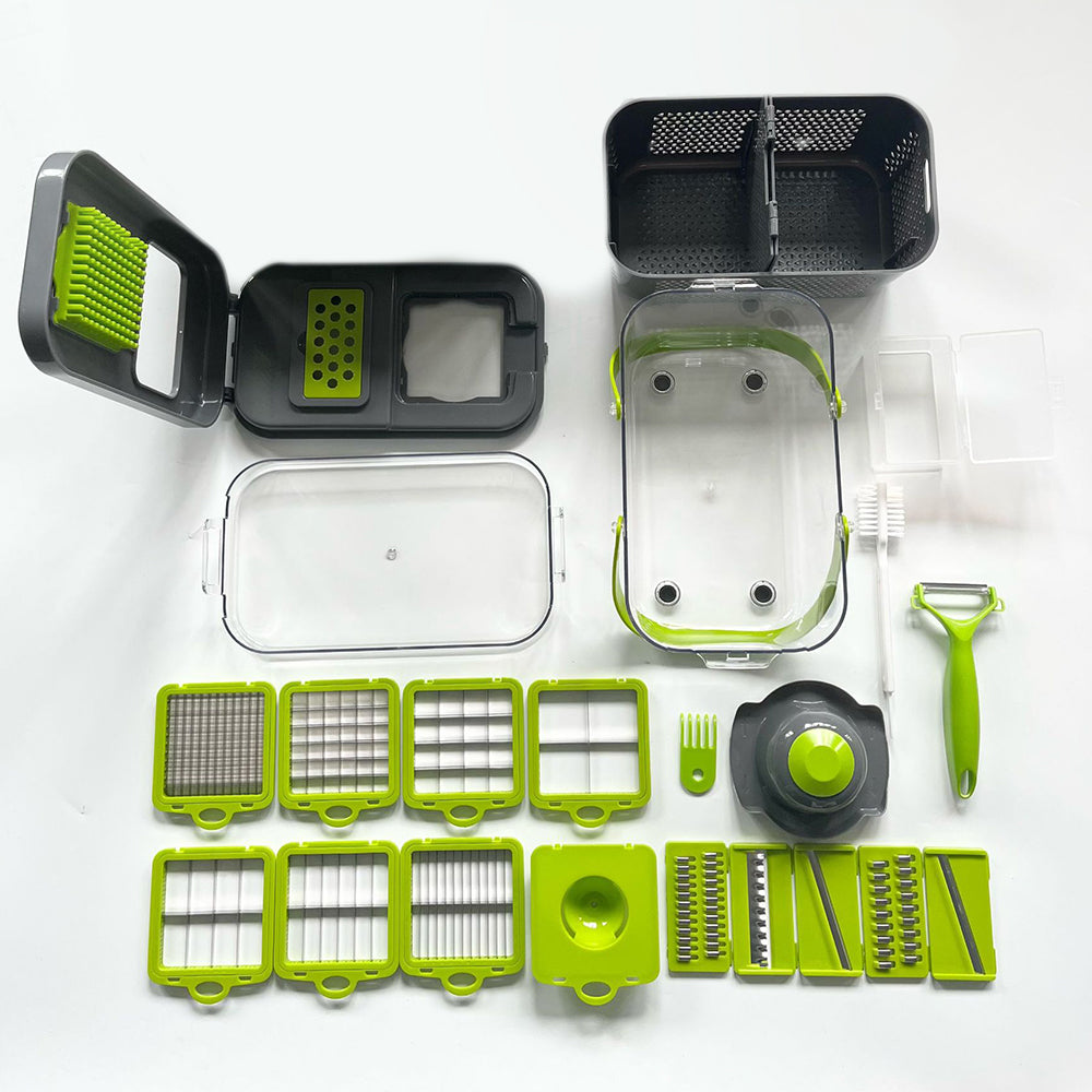 22-in-1 Vegetable Fruit Chopper Slicer with 13 Stainless Steel Blades