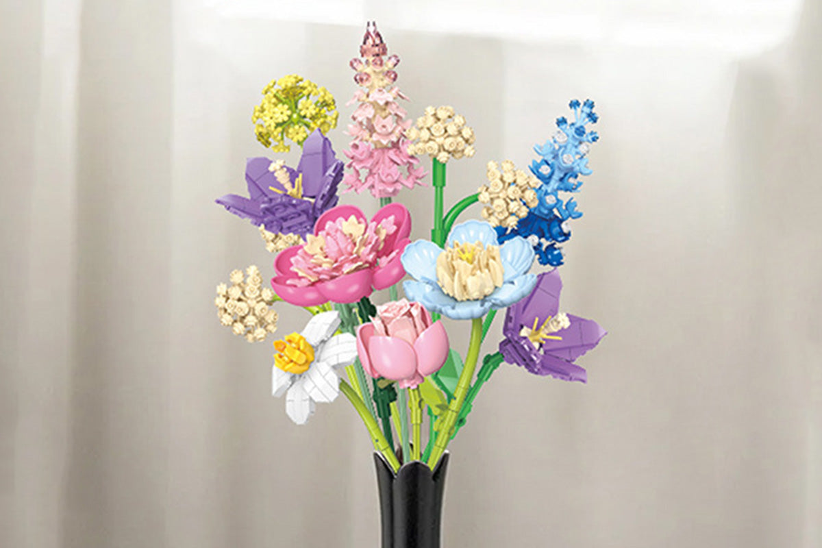 888PCS Botanical Collection Building Block Toy Flower Bouquet Building Set