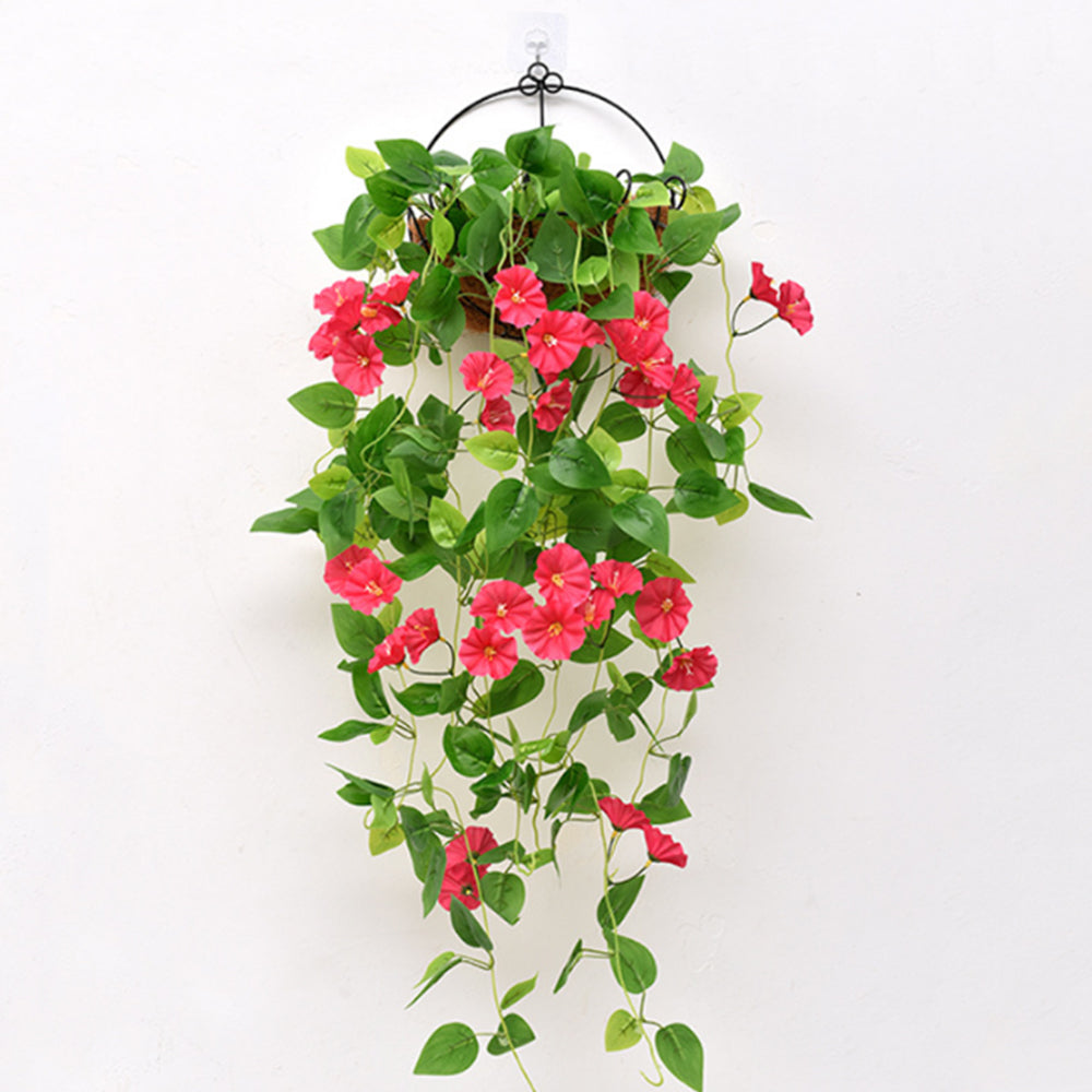 2Pcs Artificial Morning Glory Vine Hanging Plant for Wall Decor
