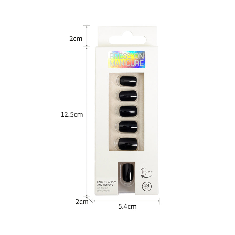 3Sets Reusable Solid Color Fake Nails Press On Manicure