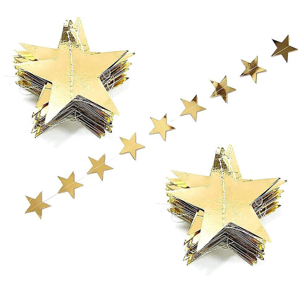 5 Pack 4m Thick Paper Star Garland Bunting Banners for Parties Weddings
