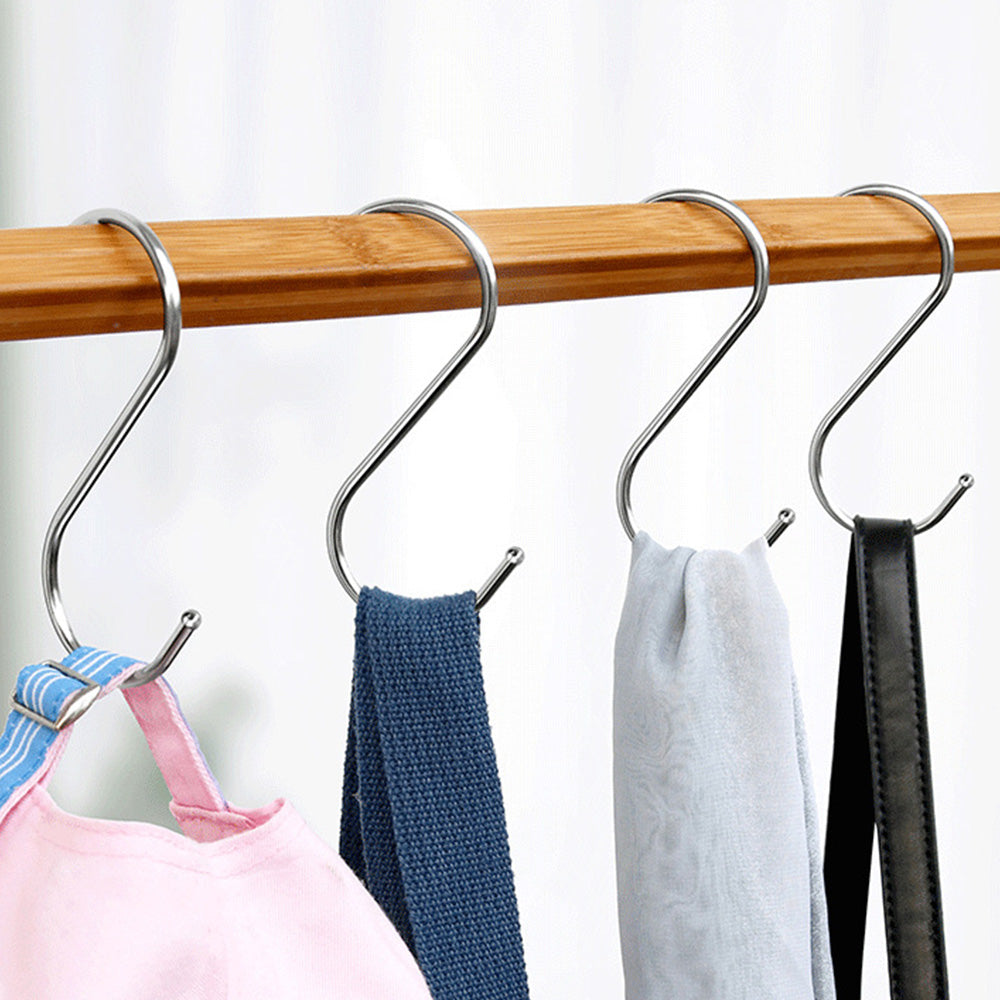 40Pcs Stainless Steel Metal S Shaped Hooks Clothes Hanger for Kitchen Bathroom Closet