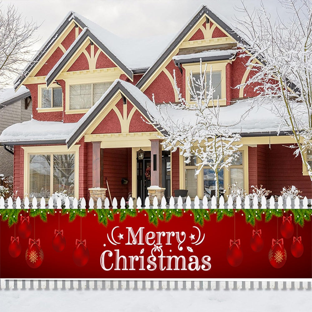 Merry Christmas Xmas Outdoor Banner Flag Pulling Santa Claus Hanging Decoration