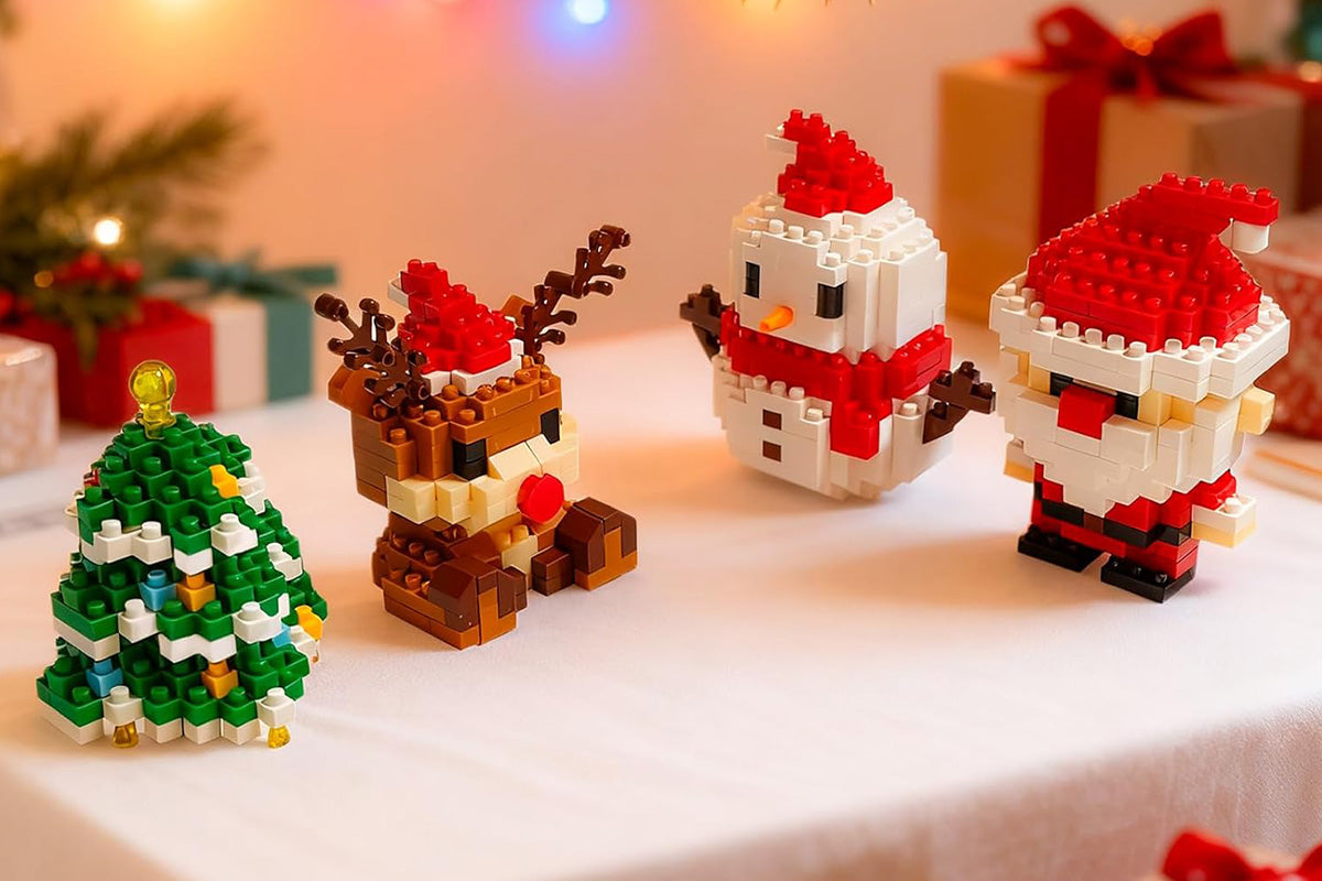Christmas Building Blocks Set Xmas Building Figures DIY Stocking Stuffers