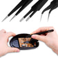 10 Piece Precision Tweezers Set with Bag Stainless Steel Anti Static Tweezers Repair Tool Kit for Electronics