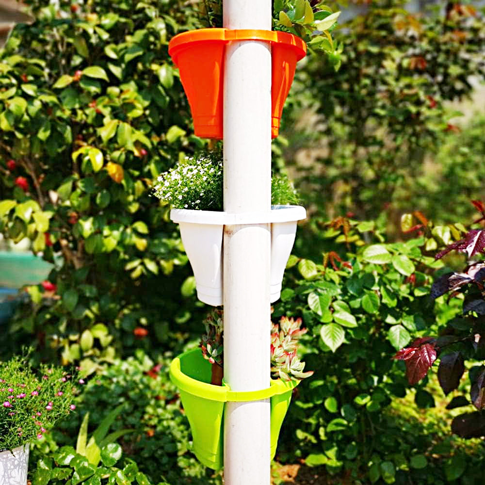 3Pcs Drain Pipe Hanging Flower Pots
