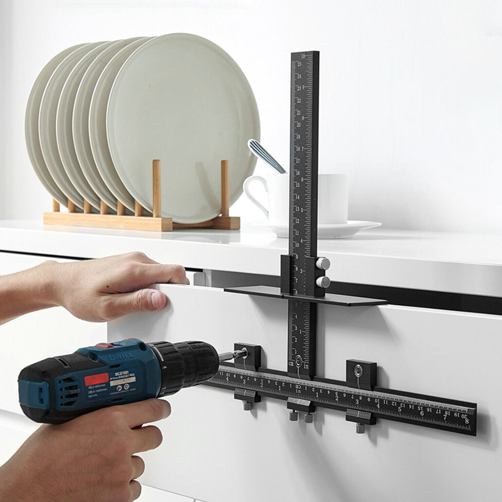 Cabinet Hardware Jig Aluminum Alloy Cabinet Handle Jig with Center Punch