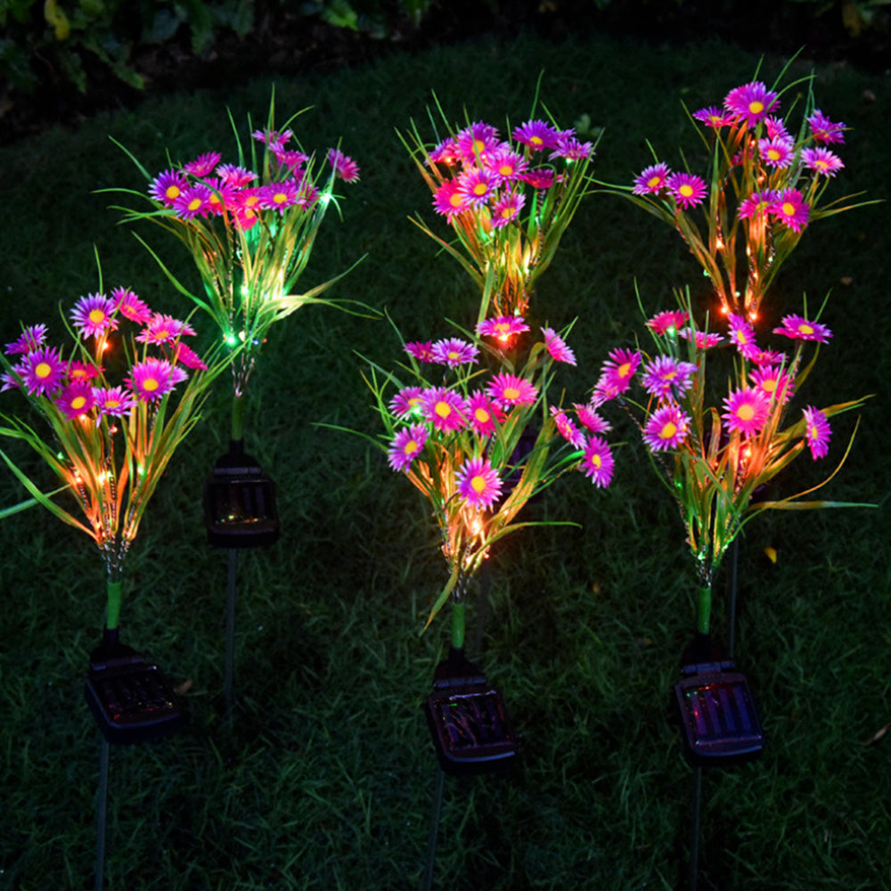 2Pcs Solar Garden Flowers Stake Light